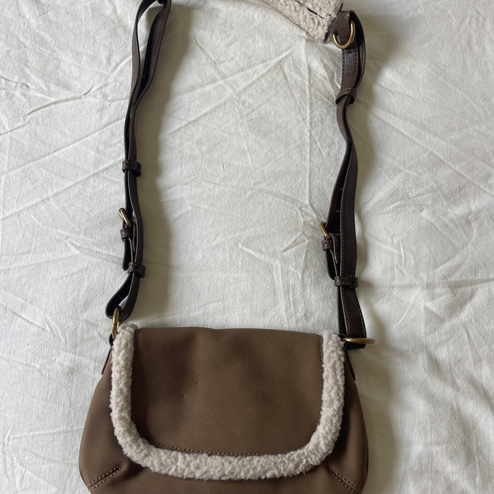 Brandy Melville Brown Shearling-Trimmed Women's Bag